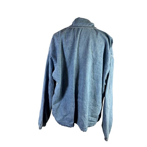 Vintage County Seat Denim & Plaid Zip Jacket S 80s‎ 90s Gorpcore Cottagecore - Picture 3 of 12